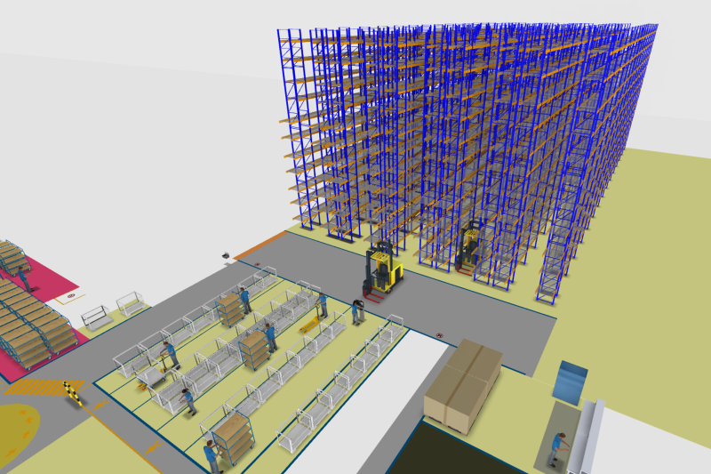 3D-Visualisierung eines geplanten Schmalganglagers