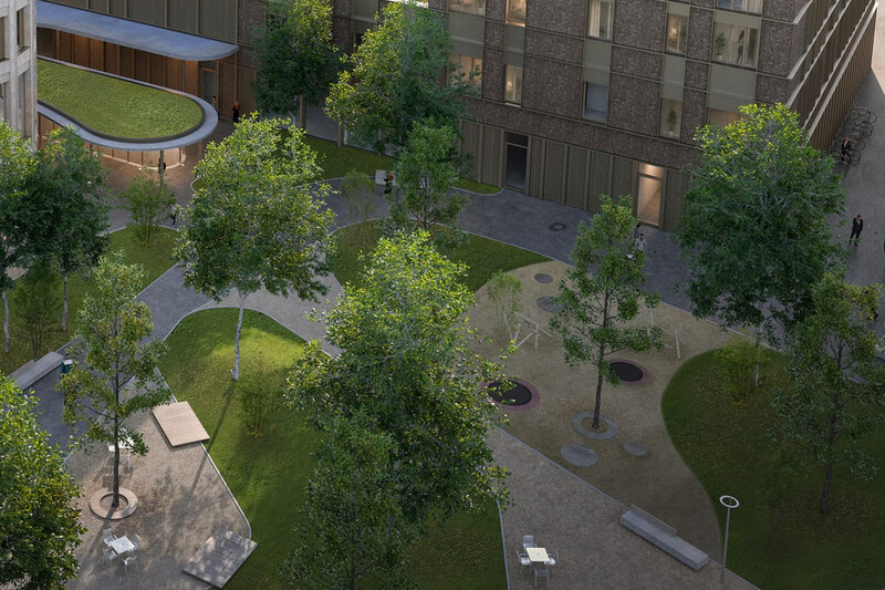 Salzachzentrum Burghausen - viel Bäume und grün