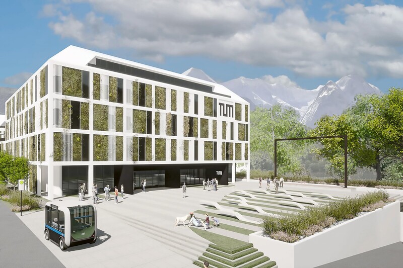 Campus Geriatronik der TU München in Garmisch-Partenkirchen mit autonomem Kleinbus