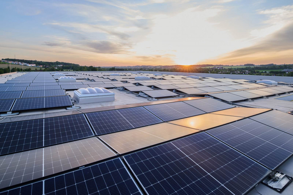 Sonnenuntergang PV-Anlage